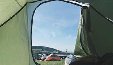 Vue depuis tente familiale